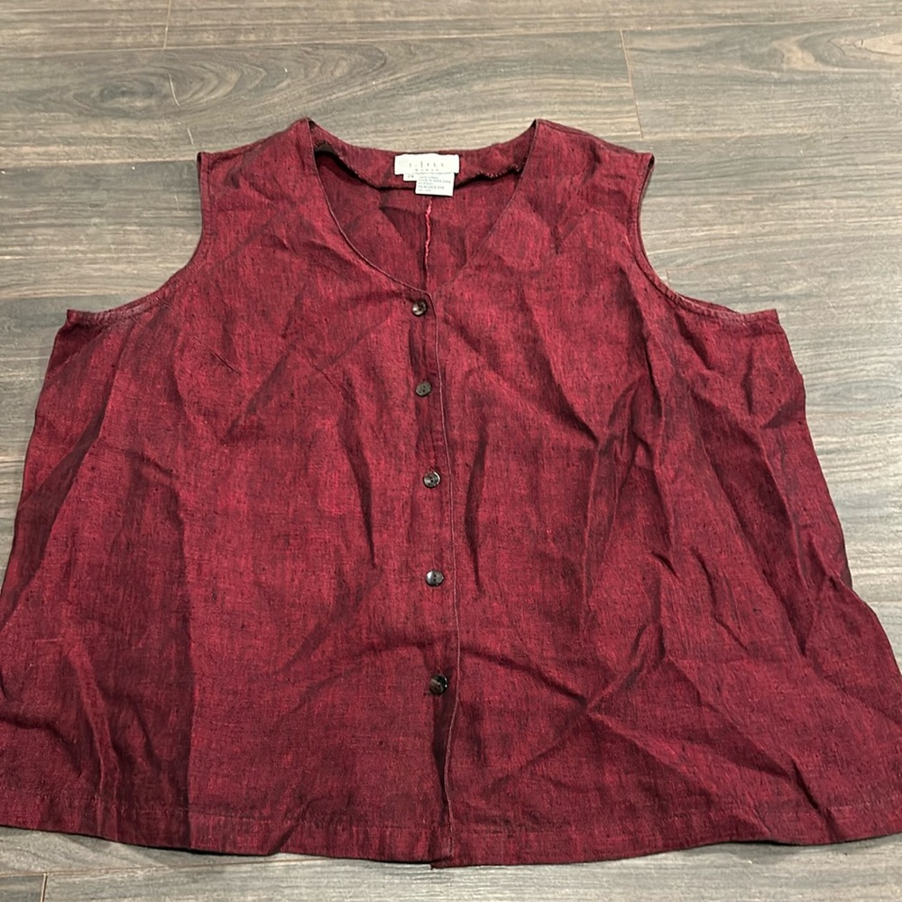 J Jill linen button down tank top or vest size 2XL GC 4:24